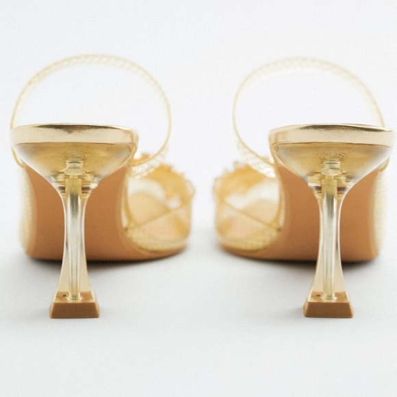 ZARA High Heel Vinyl Slingback Mules - Picture 7 of 7
